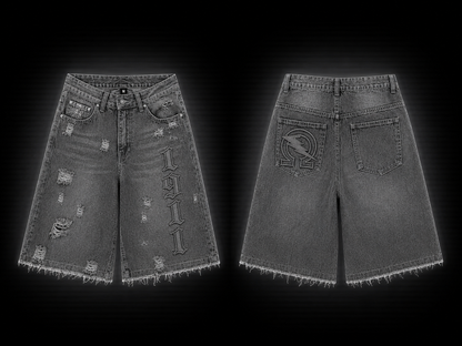 Nine Threads Embossed Gray Jorts