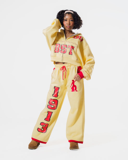 Cream 1913 Rhinestone Sweatpants (RESTOCK)