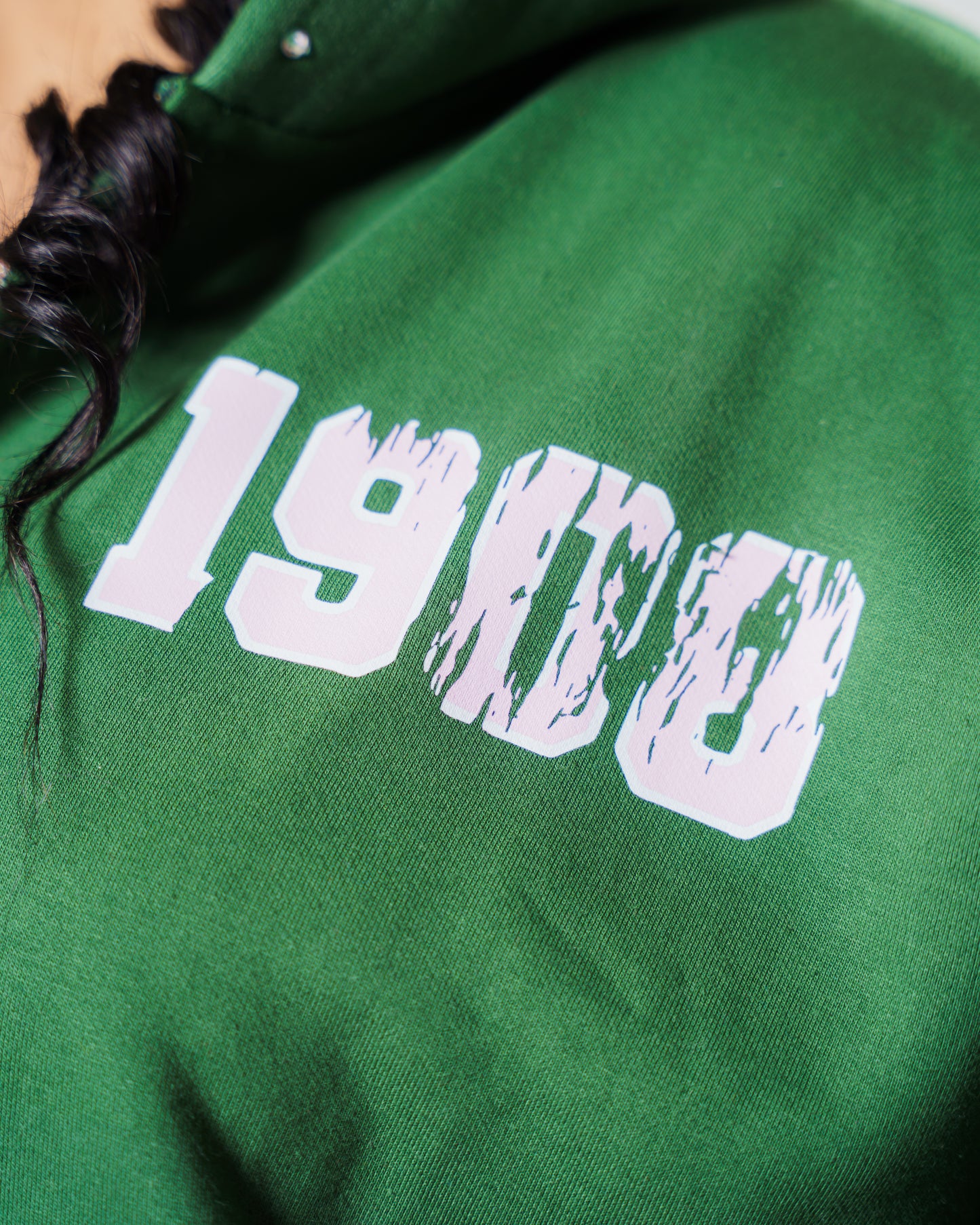 Green 1908 Rhinestone Zip Up (RESTOCK)