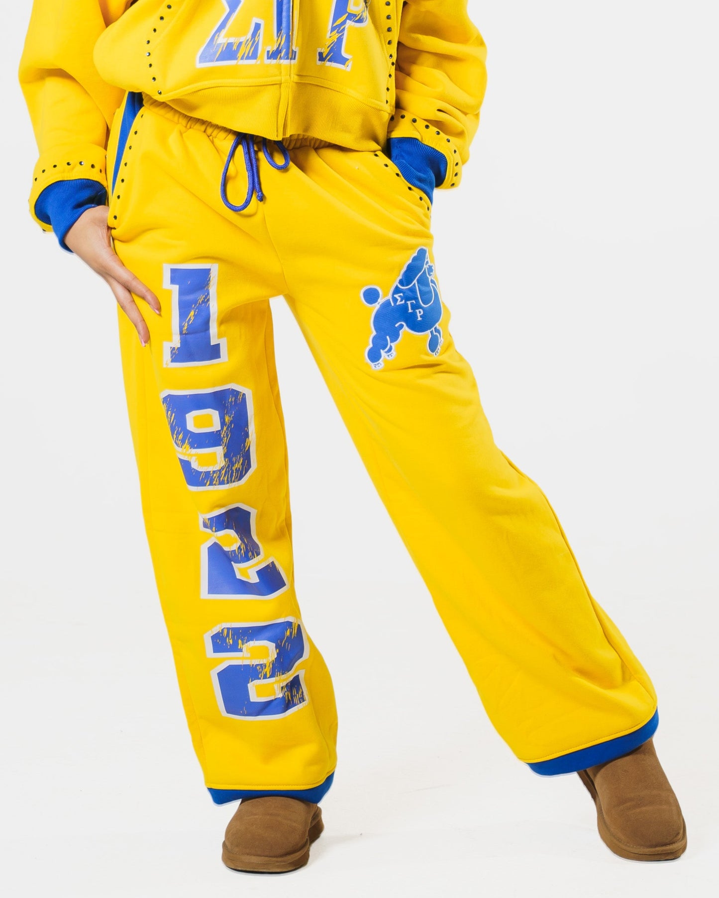 Yellow 1922 Rhinestone Sweatpants (RESTOCK)