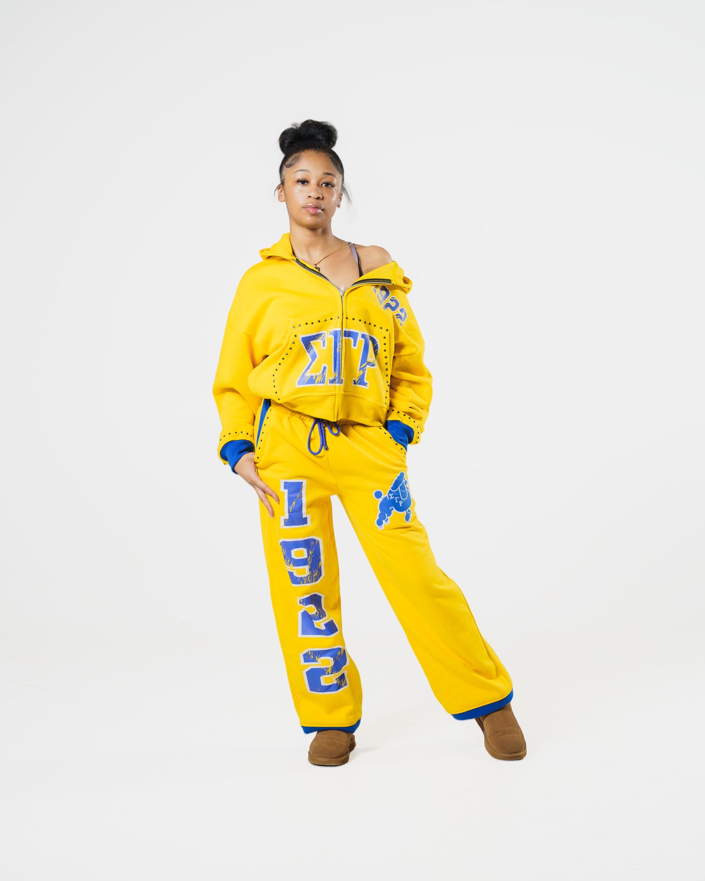 Yellow 1922 Rhinestone Zip Up (RESTOCK)