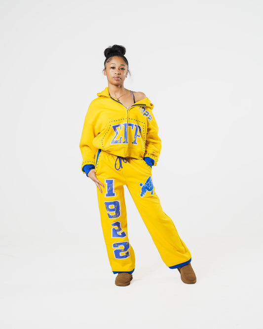 Yellow 1922 Rhinestone Zip Up (RESTOCK)