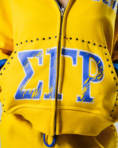 Yellow 1922 Rhinestone Zip Up (RESTOCK)