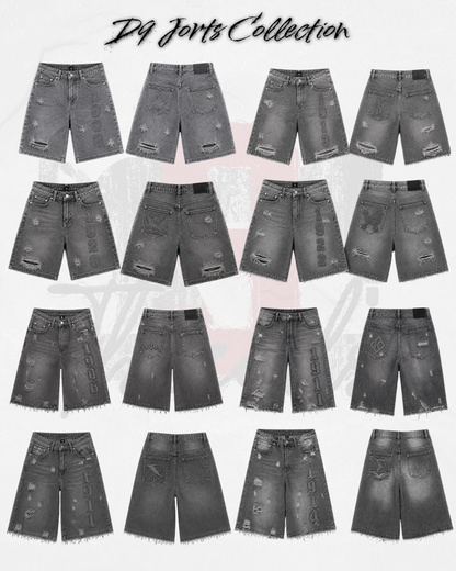 Nine Threads Embossed Gray Jorts